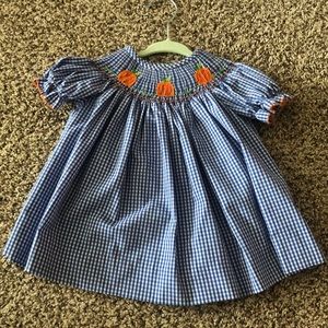 Pumpkin Smocked Dress 3M